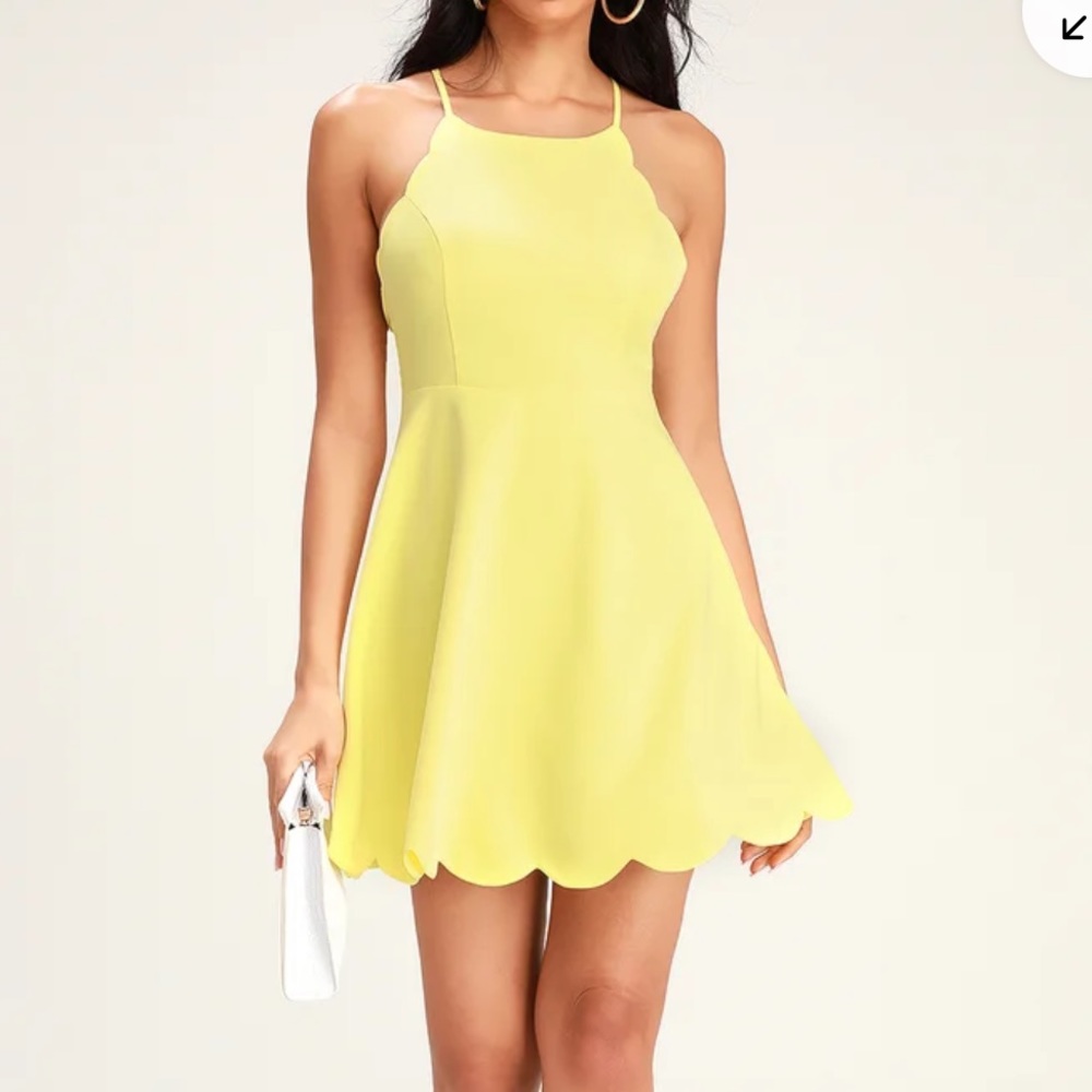 Lulu’s Play on Curves Light Yellow Backless Dress